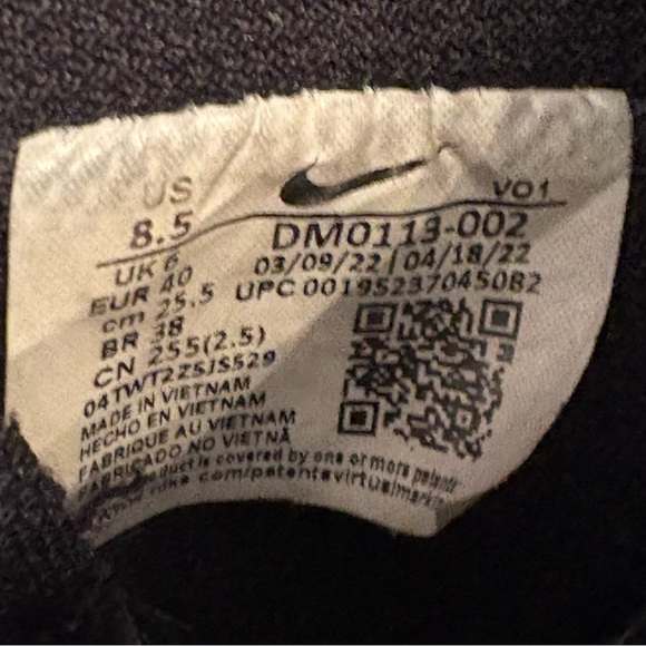 Nike Court Vision Alta Platform Sneakers Black/White Women's 8.5 - Picture 9 of 9